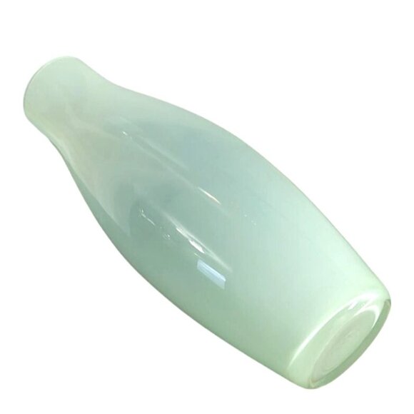 Poland 16" Tall Hand Blown Glass Vase Mint Green Contemporary Minimalist - Picture 4 of 6